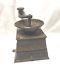 Early Primitive Cast Iron Lap-Type Coffee Mill Grinder with Brass Hopper