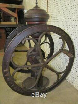 Elgin National Double Wheel Coffee Mill Grinder Cast Iron Antique