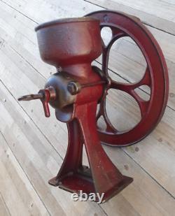 Excellent Antique Grist Mill Cast Iron #1 1/2 COFFEE GRINDER, Original Paint