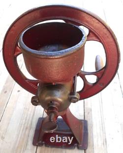 Excellent Antique Grist Mill Cast Iron #1 1/2 COFFEE GRINDER, Original Paint