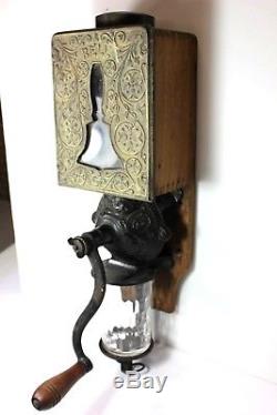 Extremely Rare Antique Bell Coffee Grinder Bell Shape Window Wall Mount