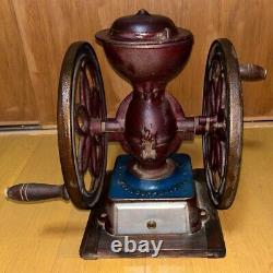 FUJI COFFE MILL Large antique Coffee Mill hand-cranked coffee grinder interior