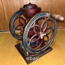 FUJI COFFE MILL Large antique Coffee Mill hand-cranked coffee grinder interior