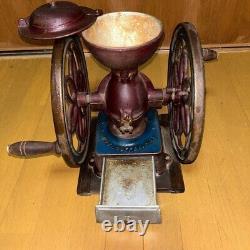 FUJI COFFE MILL Large antique Coffee Mill hand-cranked coffee grinder interior