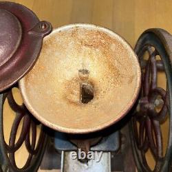 FUJI COFFE MILL Large antique Coffee Mill hand-cranked coffee grinder interior