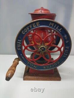 FUJI Coffee Mill Iron Coffee Grinder Antique Vintege #1