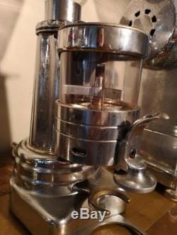 Faema Urania 3 lever espresso machine 1959 + x3 vintage coffee grinders