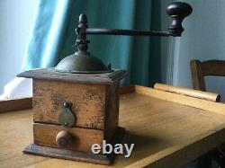 Fully Functional Antique French PEUGEOT FRERES Wood Coffee Grinder Coffee Mill