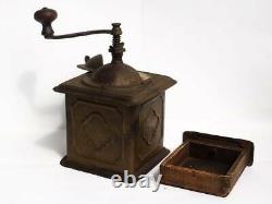 German Antique Original Metal and Wood Salt Pepper grinder coffee Mill 1900