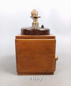 Geugeot Frères Wooden Coffee Grinder Patented Made In France Vintage 1960