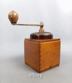 Geugeot Frères Wooden Coffee Grinder Patented Made In France Vintage 1960