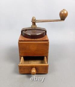 Geugeot Frères Wooden Coffee Grinder Patented Made In France Vintage 1960
