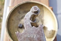 Huge 19c. Antique Ottoman Turkish Seated Coffee Grinder Mill Wooden & Brass 25