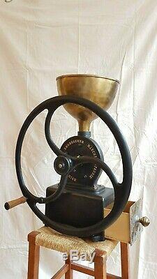 Huge Antique Industrial Balance Wheel Coffee Grinder Emmericher Maschinenfabrik