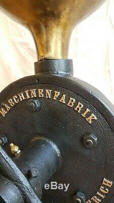 Huge Antique Industrial Balance Wheel Coffee Grinder Emmericher Maschinenfabrik