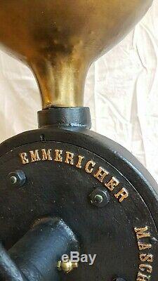 Huge Antique Industrial Balance Wheel Coffee Grinder Emmericher Maschinenfabrik