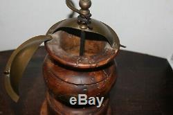 Italy Firenze Vintage Coffee Grinder Mill Large Brass Metal Wormwood EUC