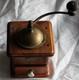 K&M Antique Wooden Coffee Mill Grinder Logo Plate Arab trader on camelback