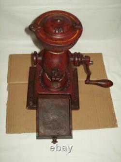 L@@K Landers Frary & Clark Antique Cast Iron Hand Crank Coffee Grinder Mill