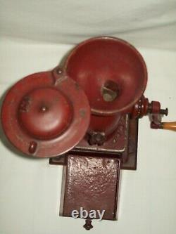 L@@K Landers Frary & Clark Antique Cast Iron Hand Crank Coffee Grinder Mill