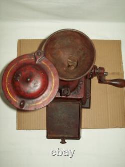 L@@K Landers Frary & Clark Antique Cast Iron Hand Crank Coffee Grinder Mill