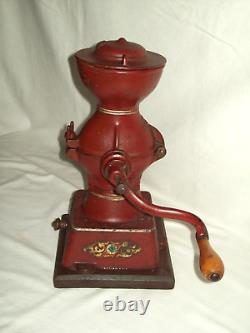 L@@K Landers Frary & Clark Antique Cast Iron Hand Crank Coffee Grinder Mill