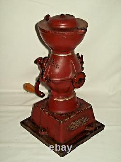 L@@K Landers Frary & Clark Antique Cast Iron Hand Crank Coffee Grinder Mill