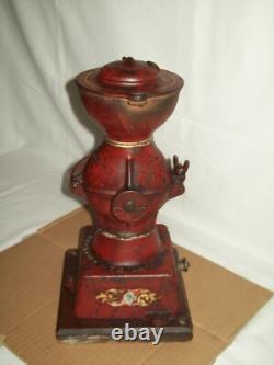L@@K Landers Frary & Clark Antique Cast Iron Hand Crank Coffee Grinder Mill