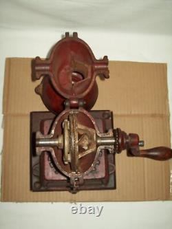 L@@K Landers Frary & Clark Antique Cast Iron Hand Crank Coffee Grinder Mill