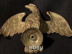 LARGE 19th Century Antique CAST BRASS EAGLE Flagpole Coffee Grinder Clock Finial