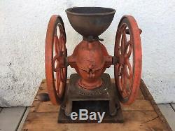 Large Enterprise Coffee Grinder Mill Antique Double 12.5 Inch Wheels