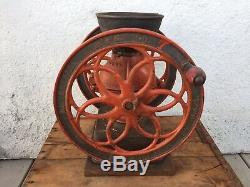 Large Enterprise Coffee Grinder Mill Antique Double 12.5 Inch Wheels