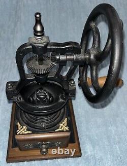 Manual coffee grinder Bean Spice Antique Cast-Iron hand crank vintage retro