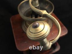 Mill Coffee XIX ° Th Century Wood Bronze Antique French Coffee Grinder