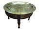 Moroccan Traditional Tray Top Round Carved Wood Round Coffee Grinder Table 31