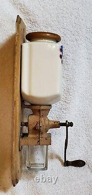 NICE! Antique AUSTRIA ART DECO wall mount coffee grinder PORCELAIN decor cubist