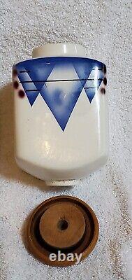 NICE! Antique AUSTRIA ART DECO wall mount coffee grinder PORCELAIN decor cubist