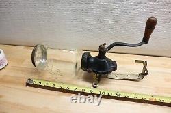 Nice Vintage Original Arcade 25 Coffee Grinder Wall Mounted With Glass Canister