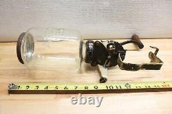 Nice Vintage Original Arcade 25 Coffee Grinder Wall Mounted With Glass Canister