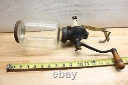 Nice Vintage Original Arcade 25 Coffee Grinder Wall Mounted With Glass Canister