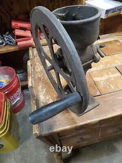 No. 1-1/2 antique coffee grinder burr grain mill 12 wheel cast iron