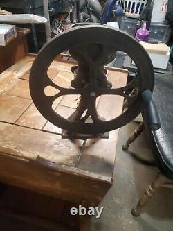 No. 1-1/2 antique coffee grinder burr grain mill 12 wheel cast iron