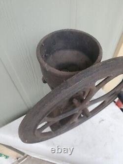 No. 1-1/2 antique coffee grinder burr grain mill 12 wheel cast iron