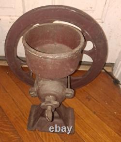 No. 1-1/2 antique coffee grinder burr grain mill 12 wheel cast iron GM 21 Gm 22