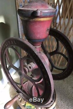 ORIG PAINT EAGLE Antique Elgin National Coffee Mill Grinder Woodruff& Edwards 44