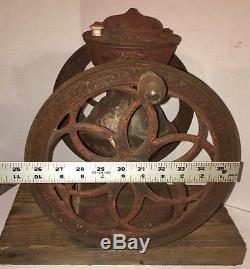 Old Antique Enterprise Coffee Grinder Mill Double Wheel Cast Iron Red Store Size