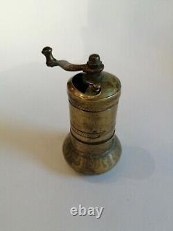 Old Antique Rare Carved Coffee Grinder Copper Brass Mill