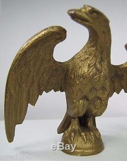 Old Eagle Finial Topper spread winged brass gold gilt ornate coffee grinder flag