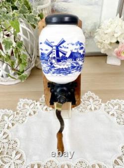 Old Vintage Manual Dutch Coffee Grinder Delft Porcelain With A Mill Netherlands