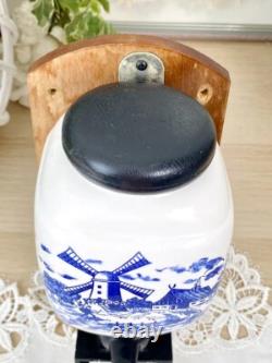 Old Vintage Manual Dutch Coffee Grinder Delft Porcelain With A Mill Netherlands